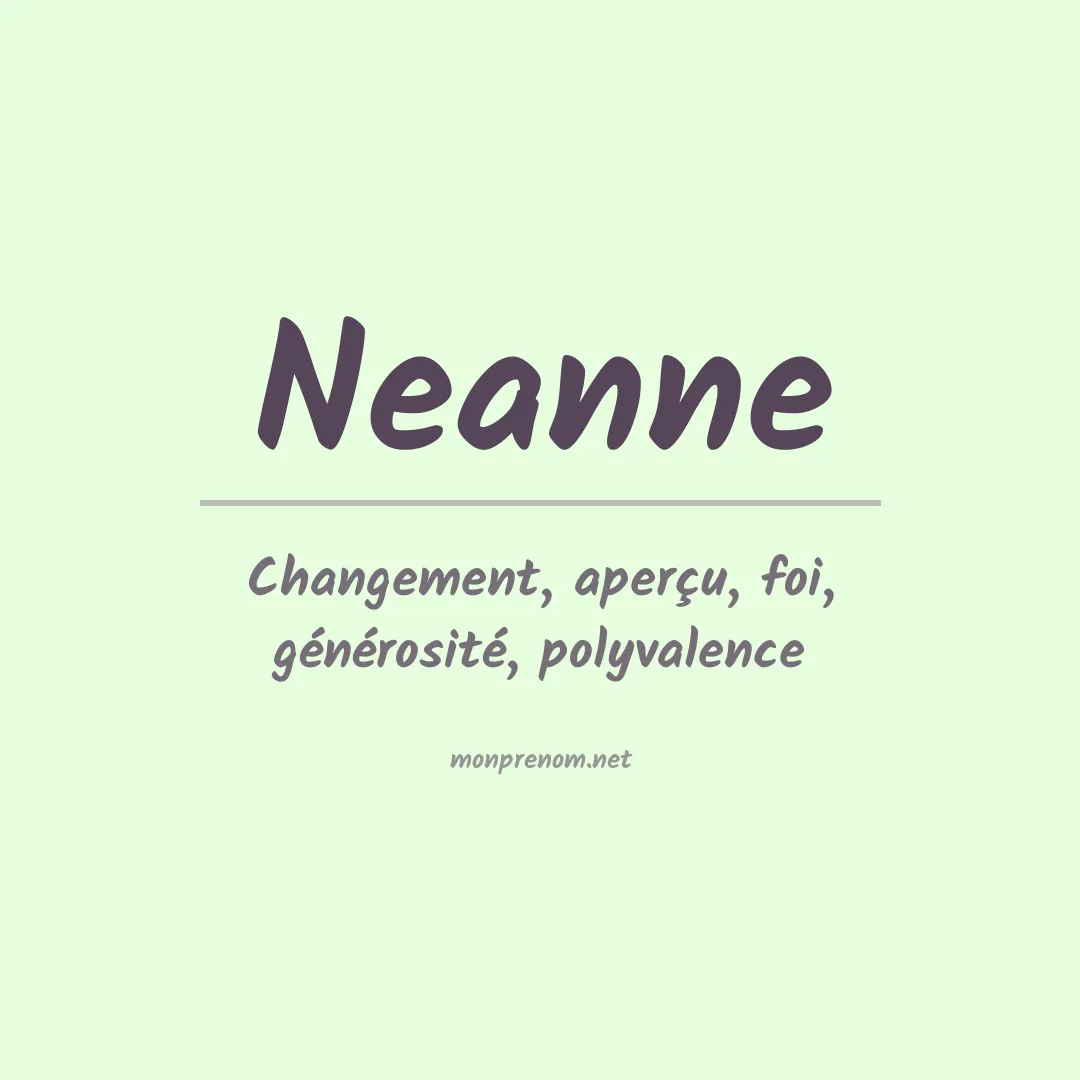 Signification du prénom Neanne
