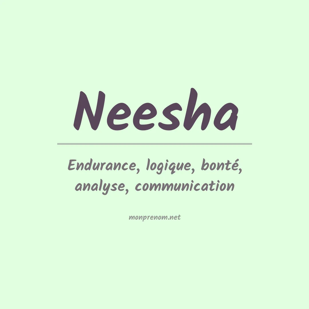 Signification du prénom Neesha