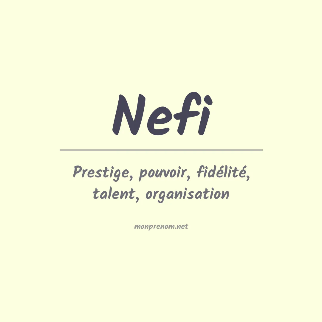 Signification du prénom Nefi