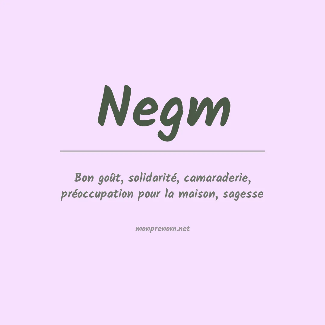 Signification du prénom Negm
