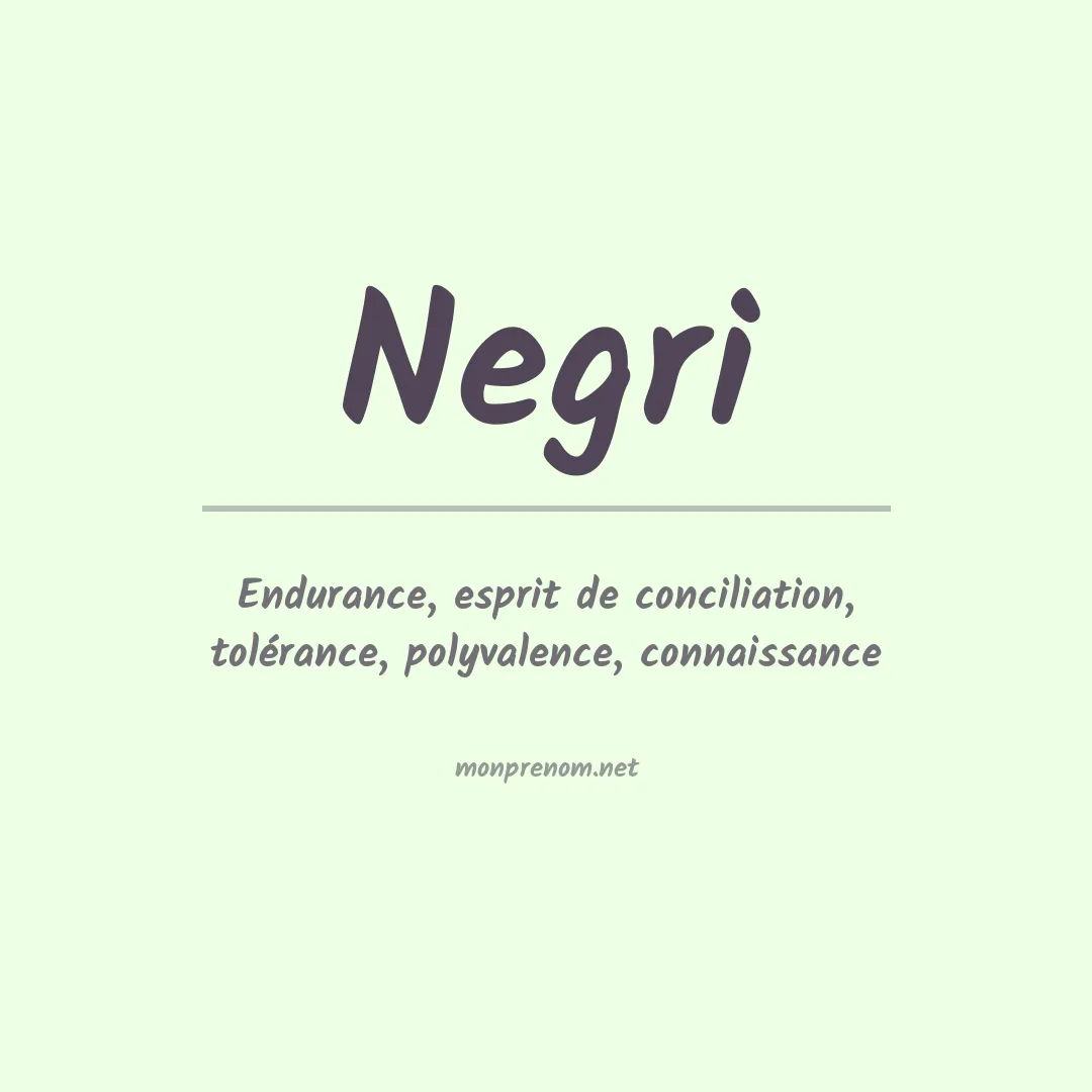 Prénom Negri