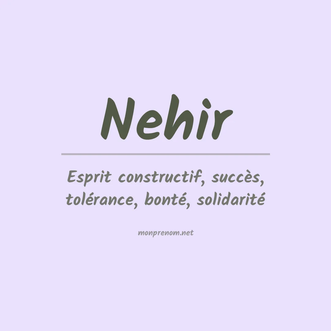 Signification du prénom Nehir