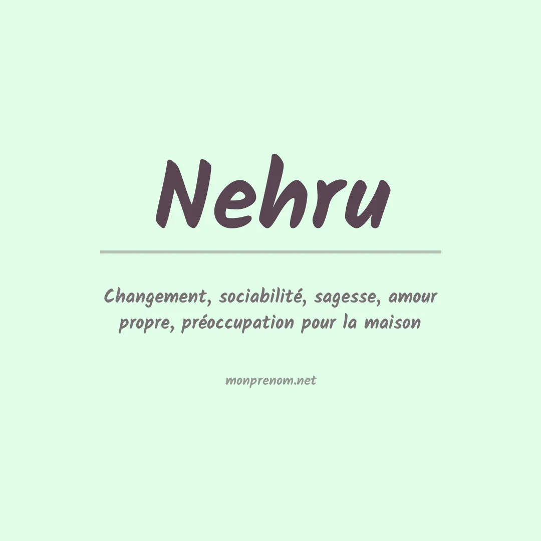 Signification du prénom Nehru