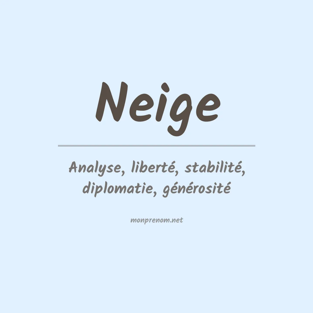 Prénom Neige