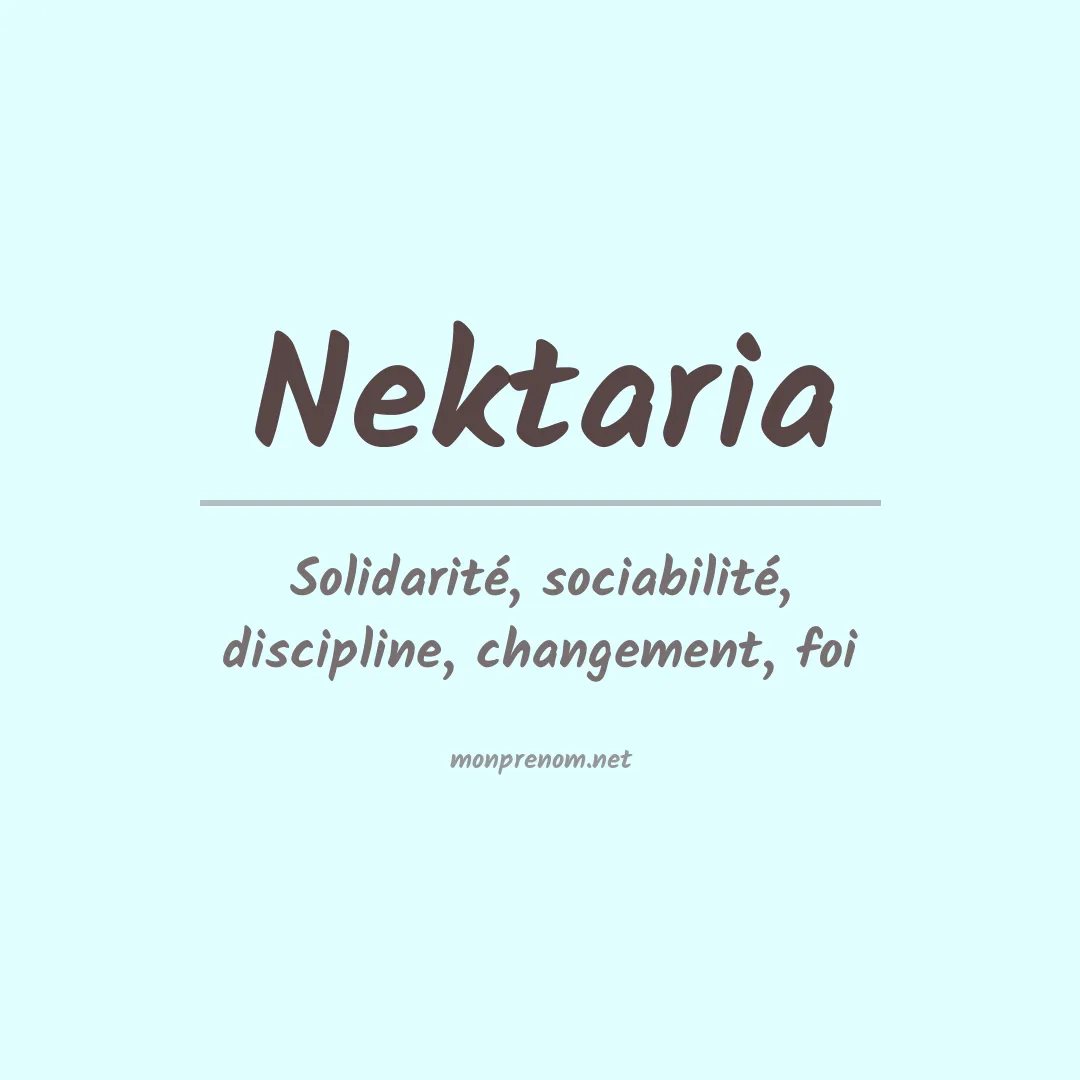 Signification du prénom Nektaria