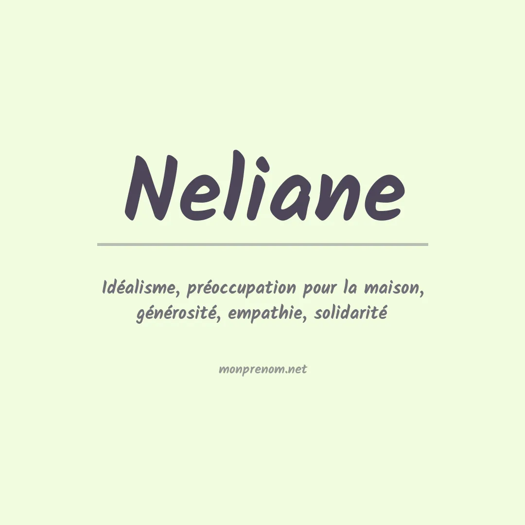 Signification du prénom Neliane
