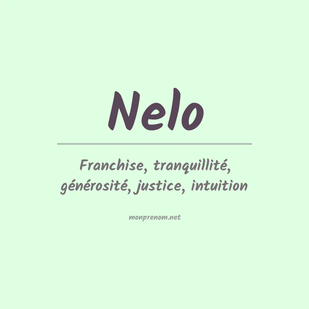 Prénom Nelo