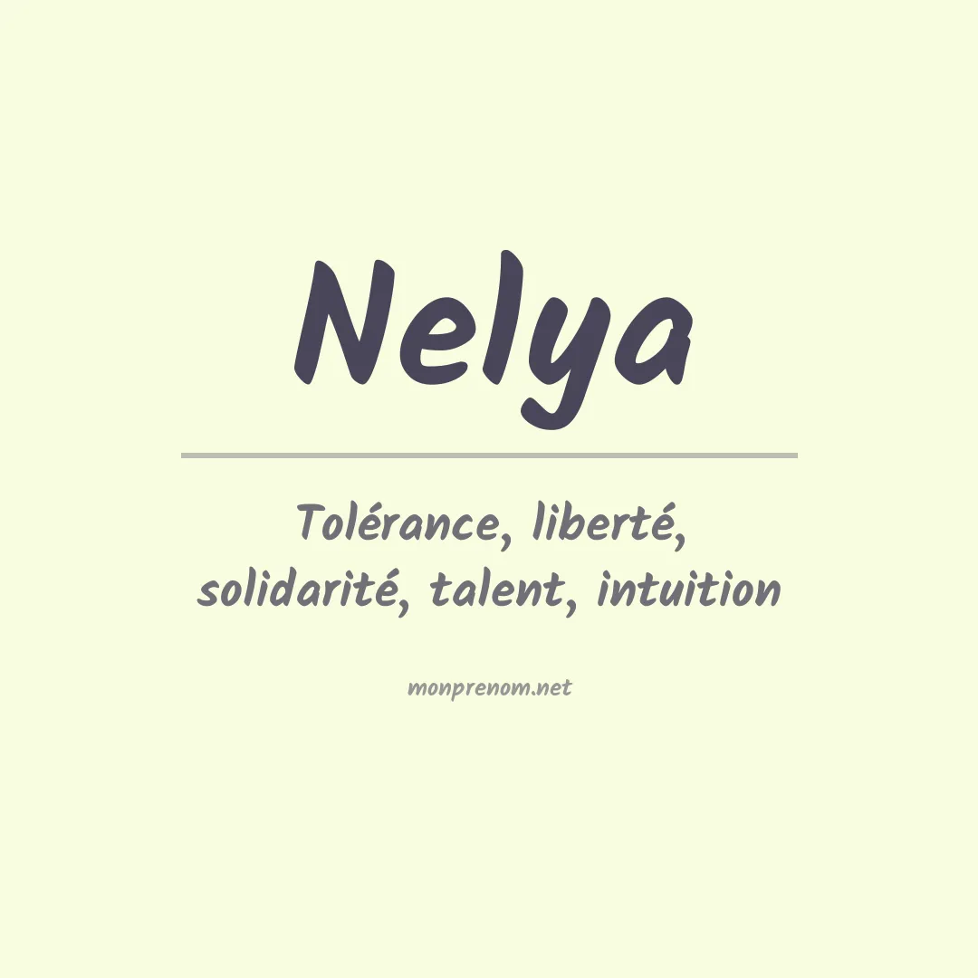Signification du prénom Nelya