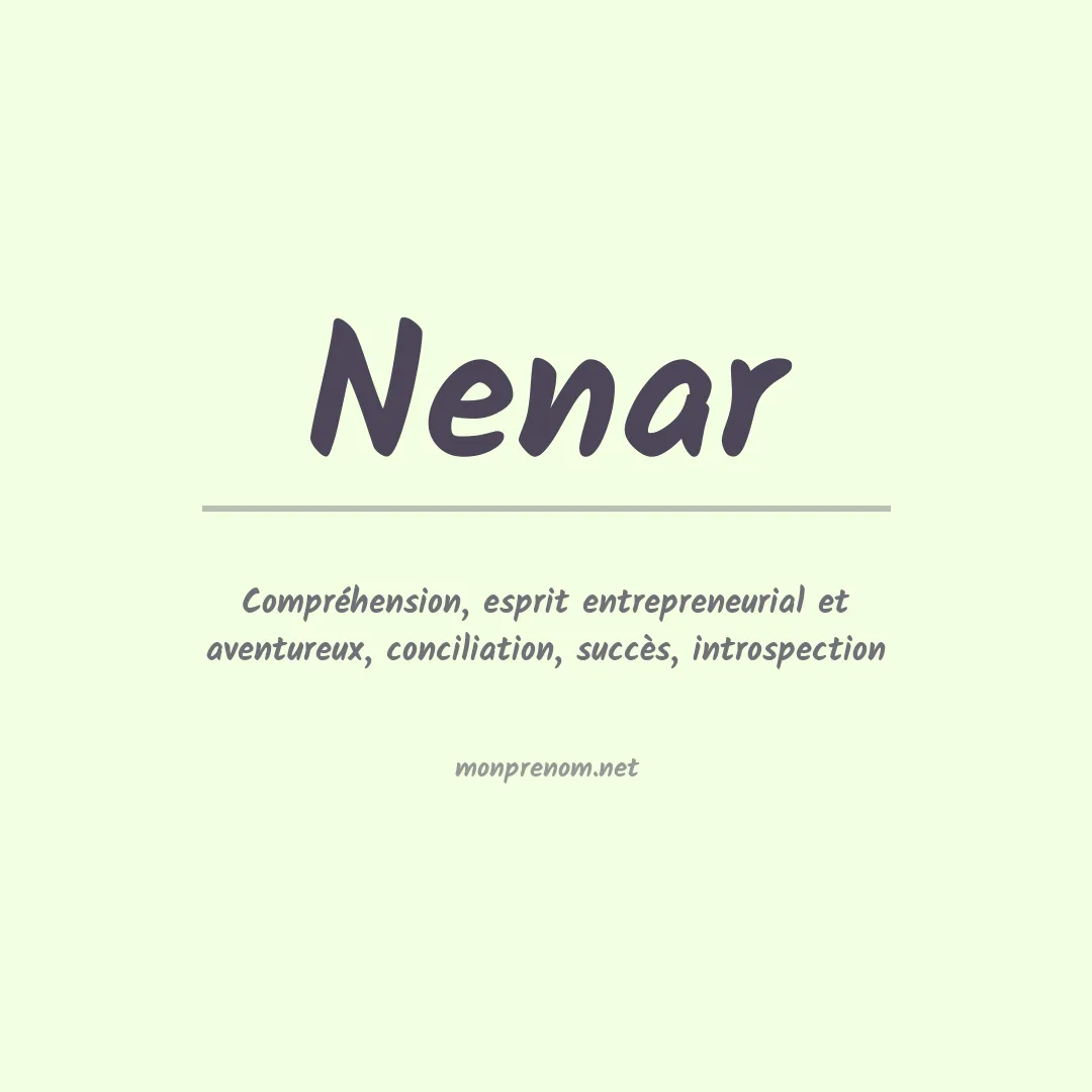 Signification du prénom Nenar