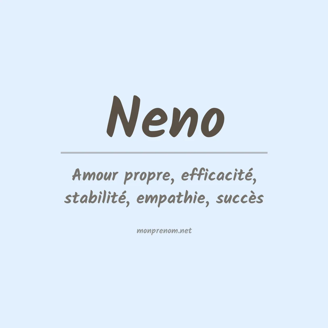 Signification du prénom Neno