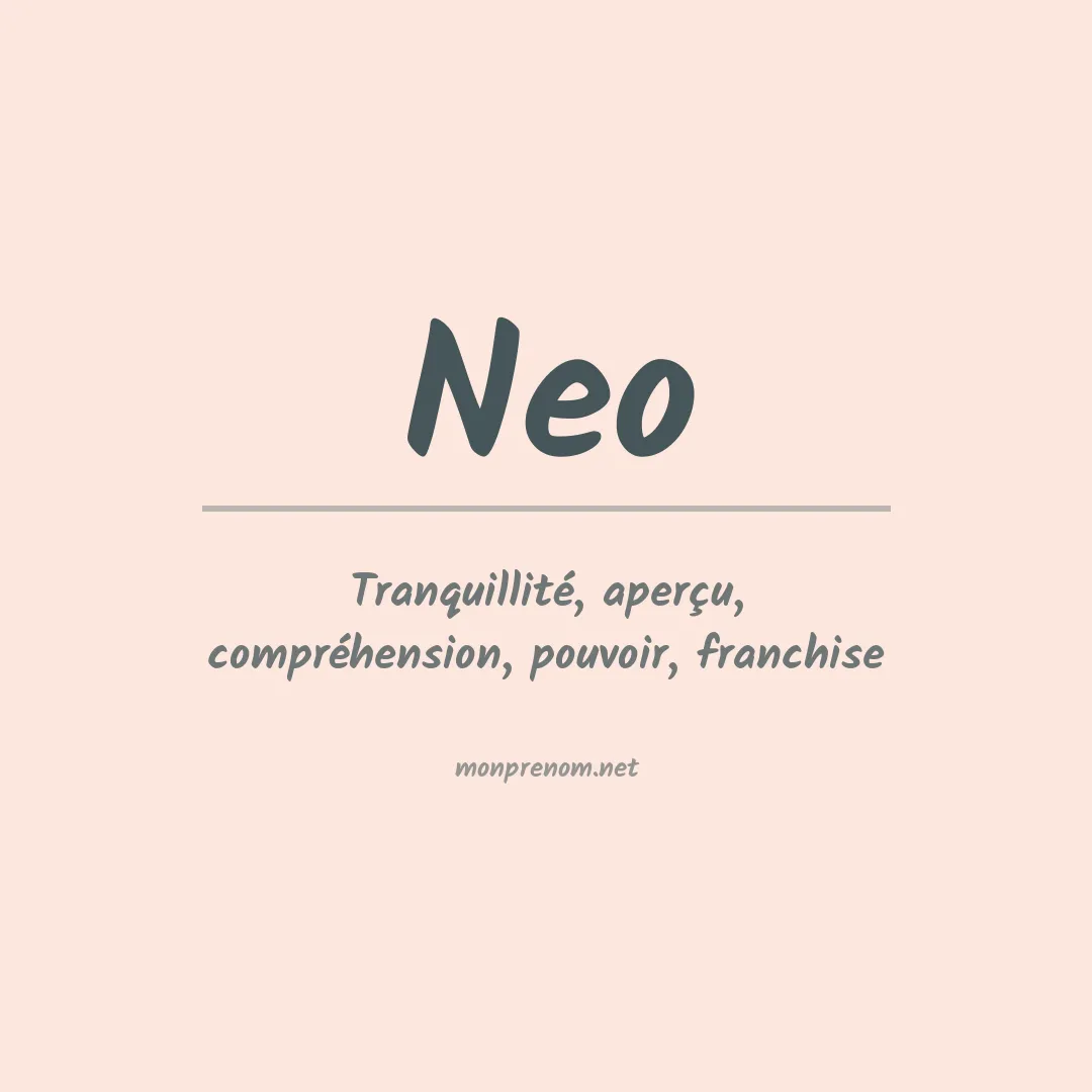 Signification du prénom Neo