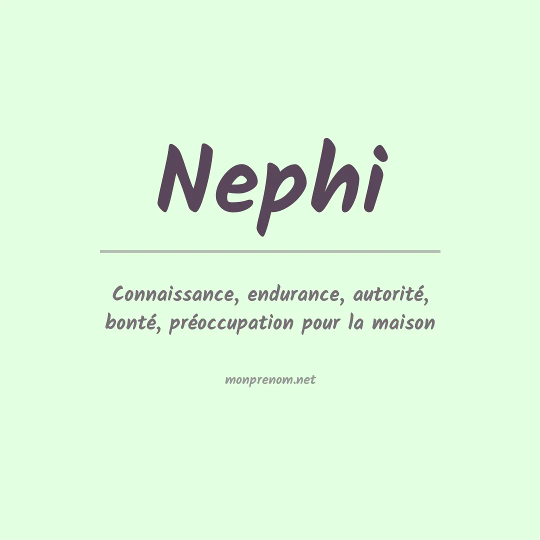 Signification du prénom Nephi