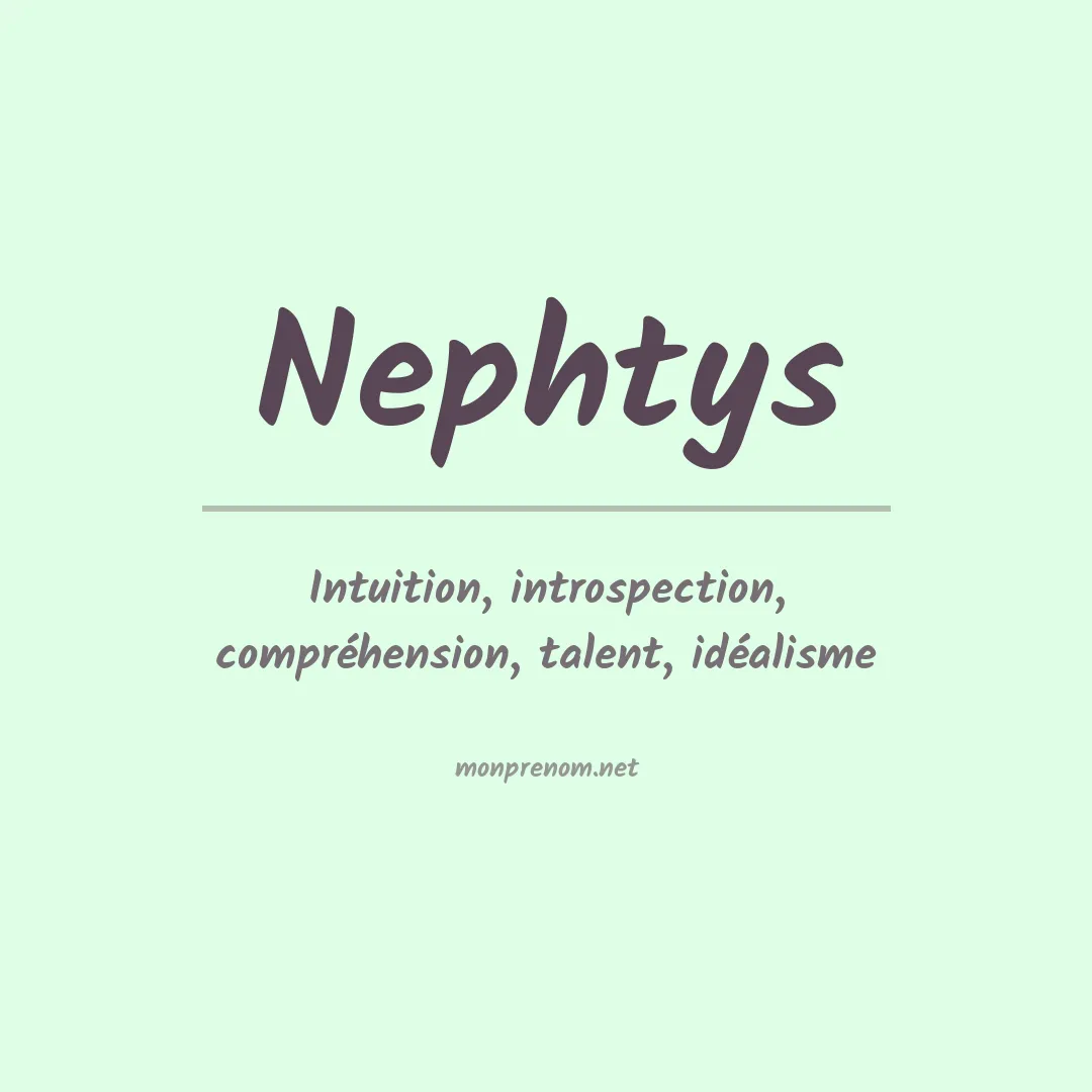 Signification du prénom Nephtys