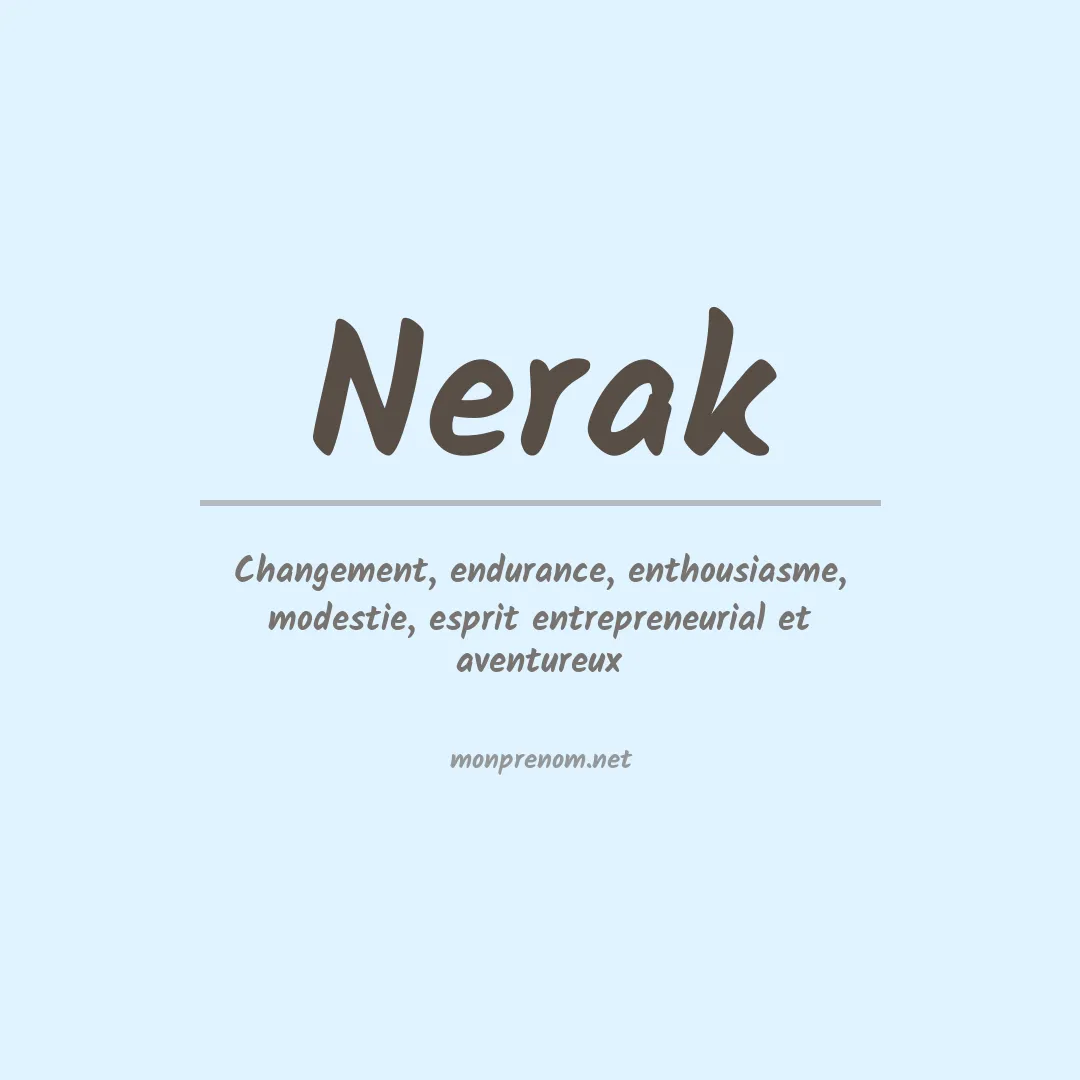 Signification du prénom Nerak