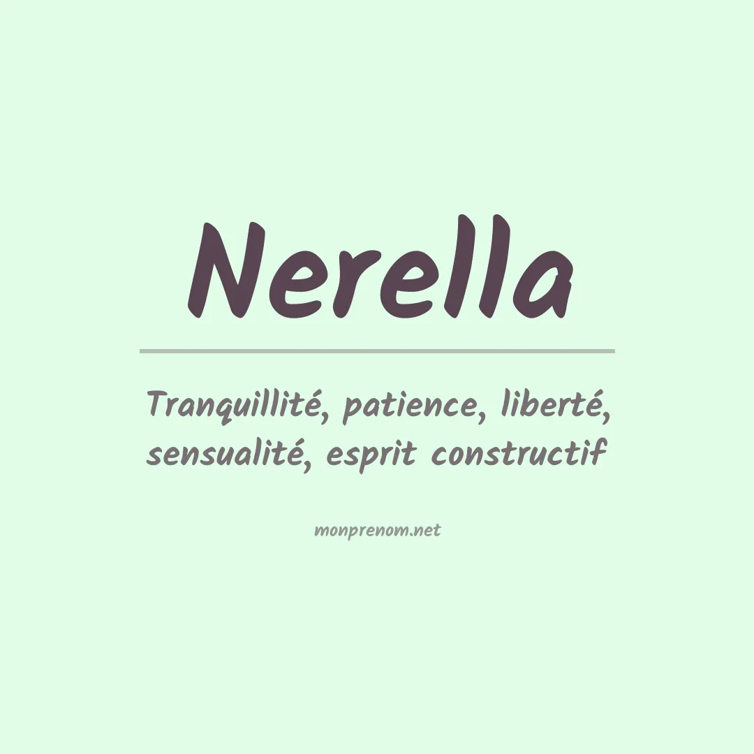 Signification du prénom Nerella