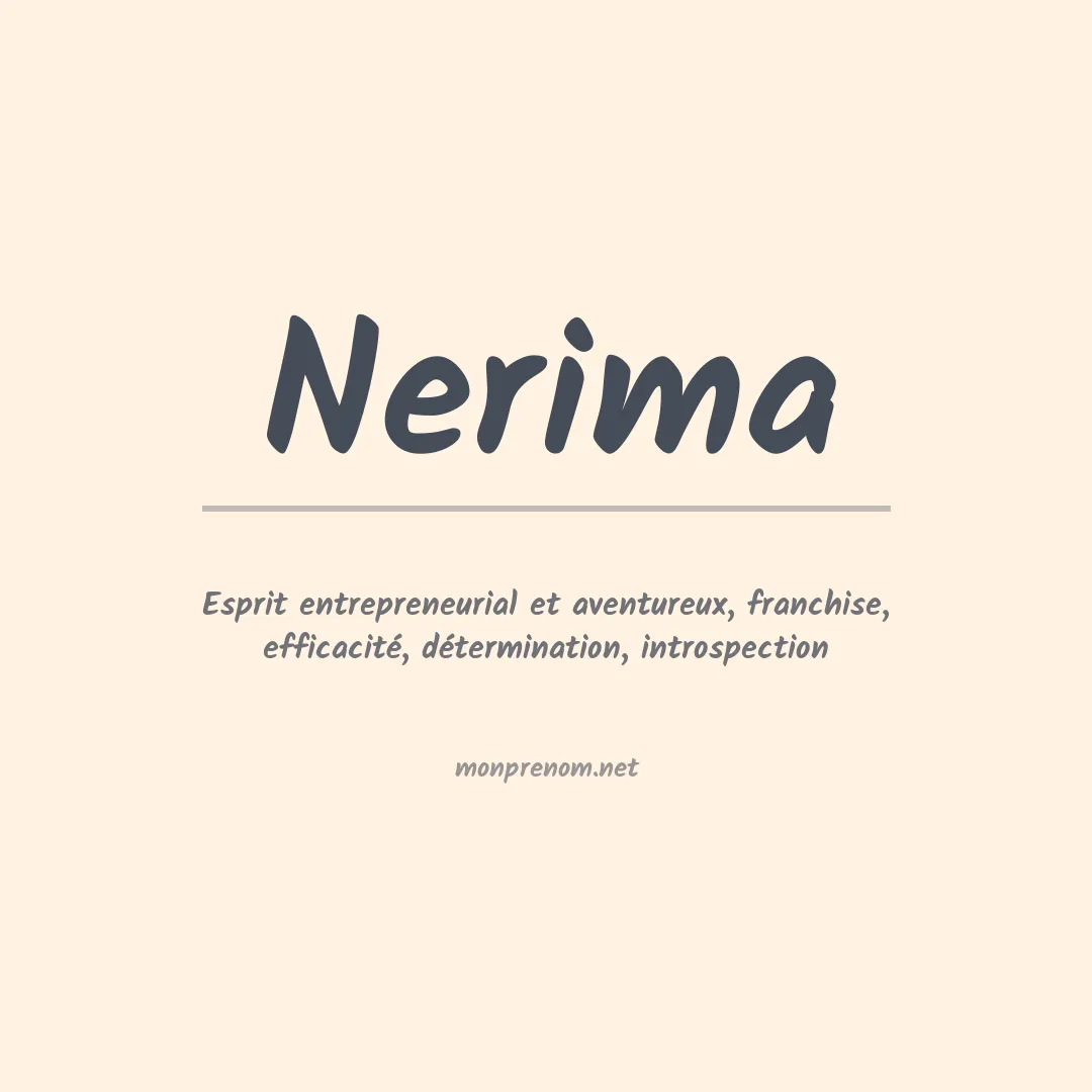 Signification du prénom Nerima