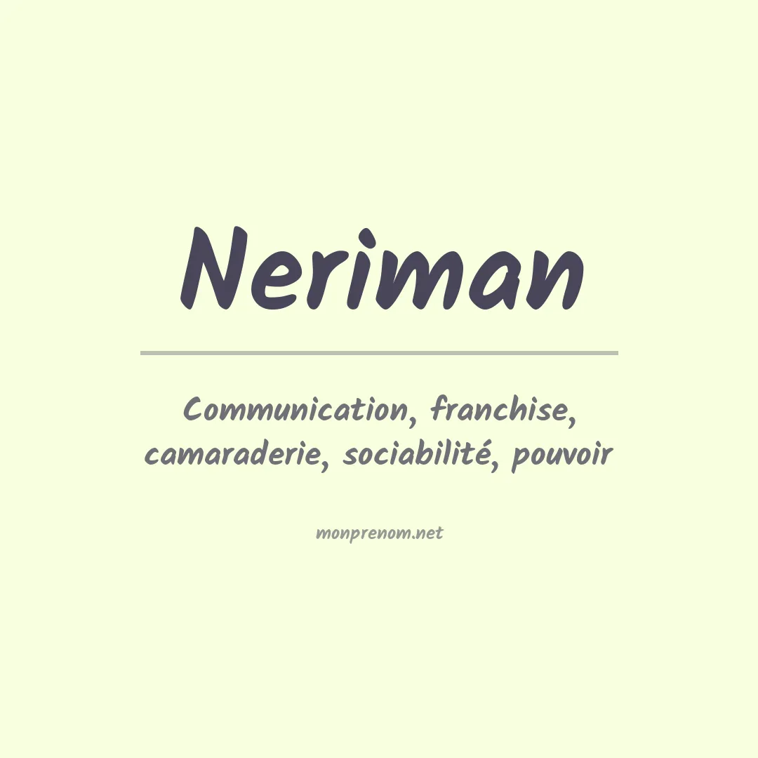 Signification du prénom Neriman