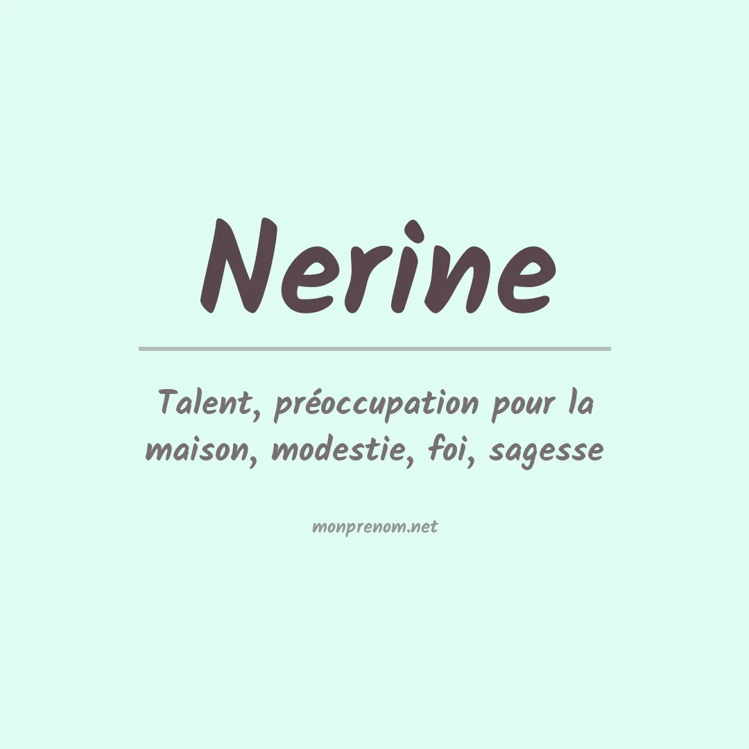 Signification du prénom Nerine