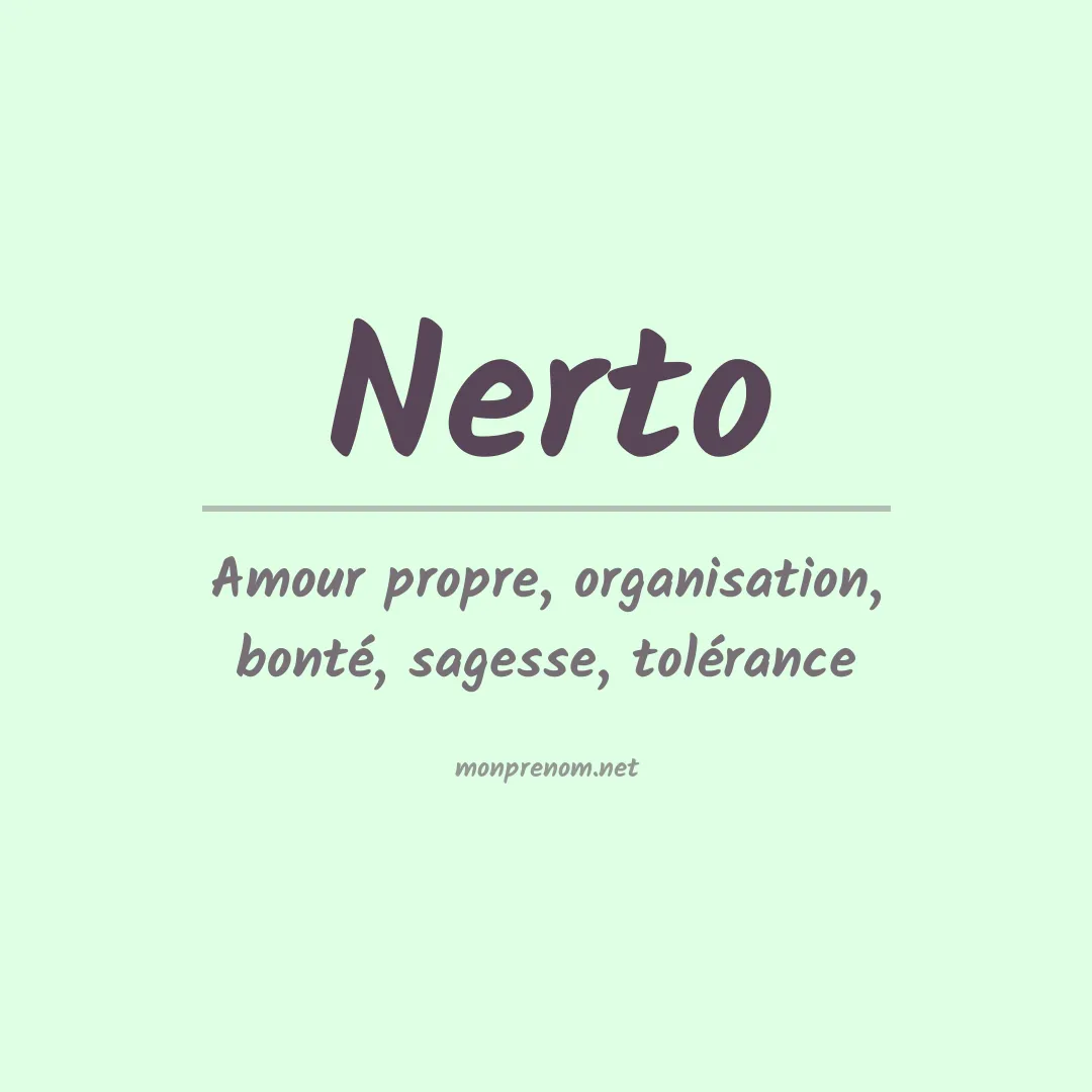 Signification du prénom Nerto