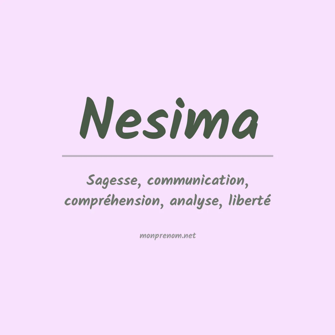 Signification du prénom Nesima