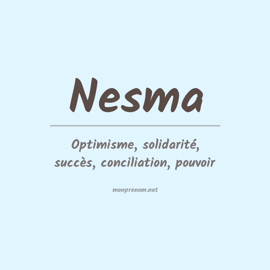 Signification du prénom Nesma