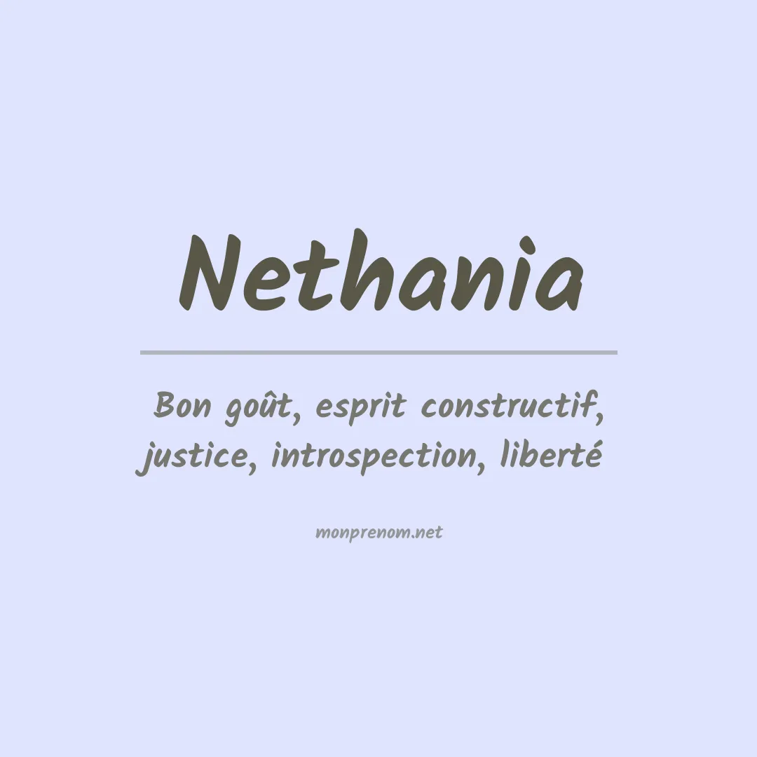 Signification du prénom Nethania