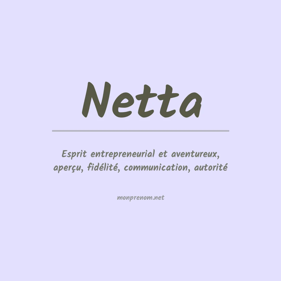 Signification du prénom Netta
