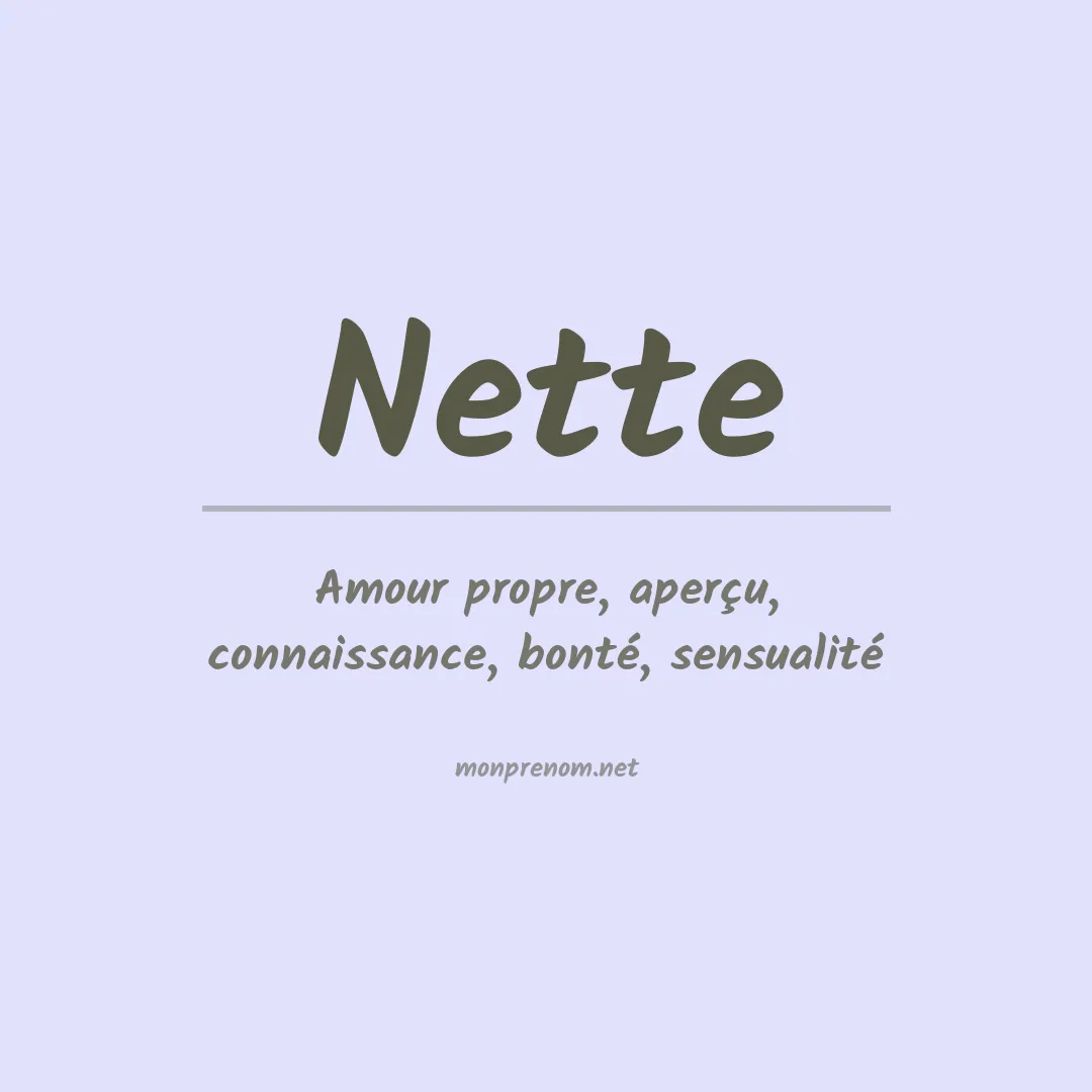 Signification du prénom Nette