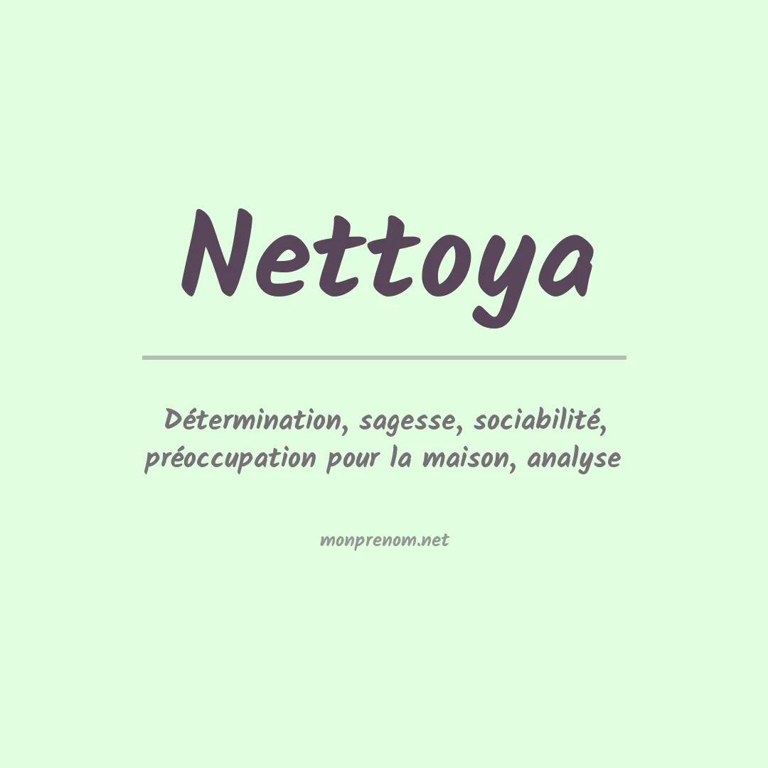 Signification du prénom Nettoya
