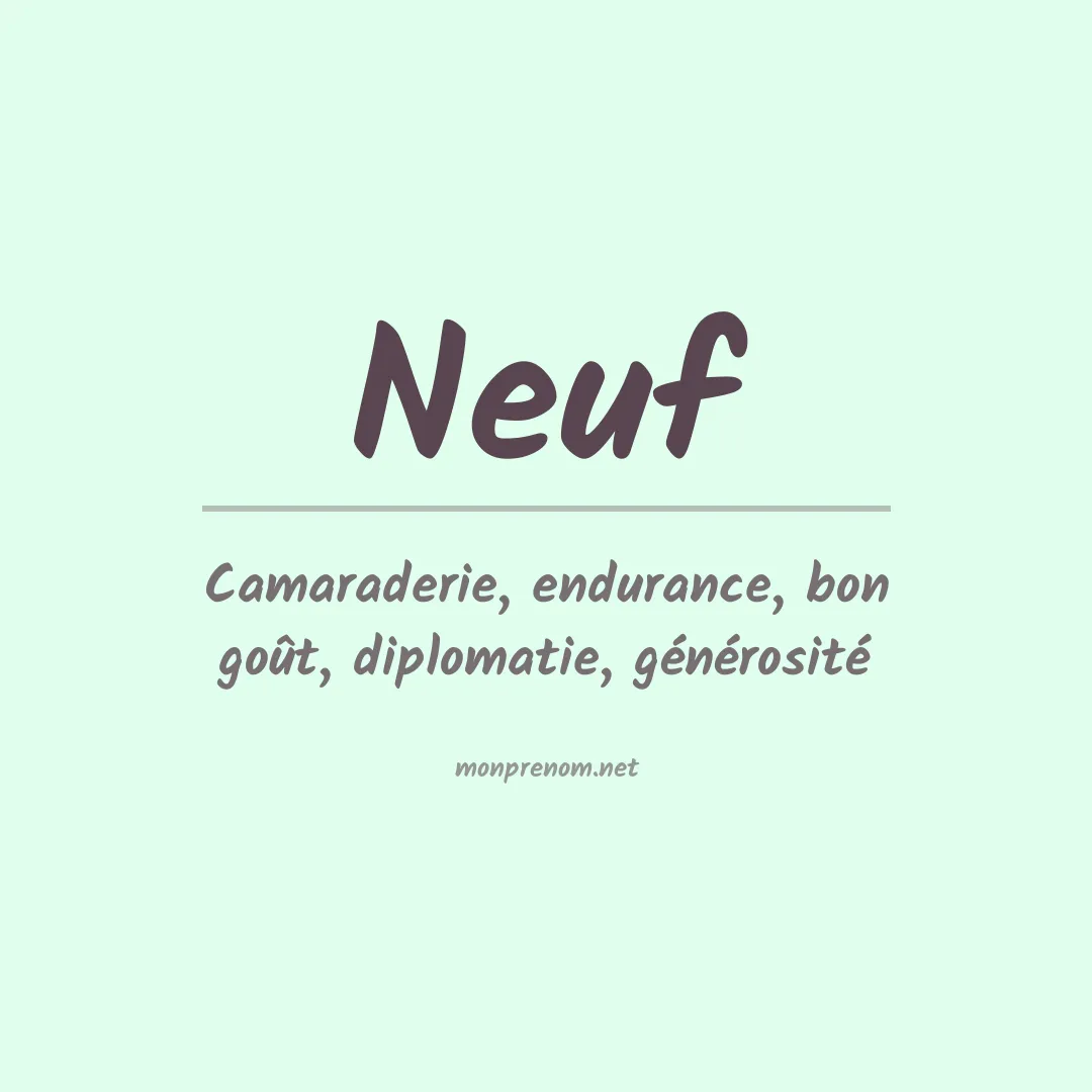 Signification du prénom Neuf