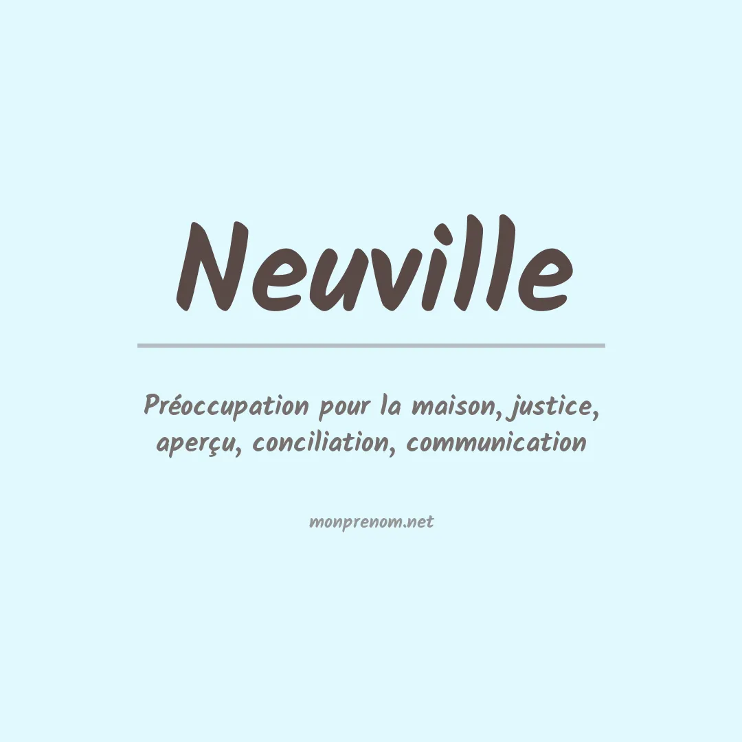 Signification du prénom Neuville