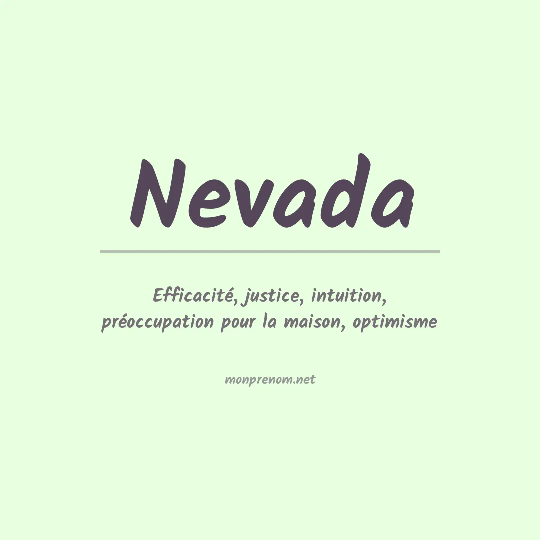 Signification du prénom Nevada