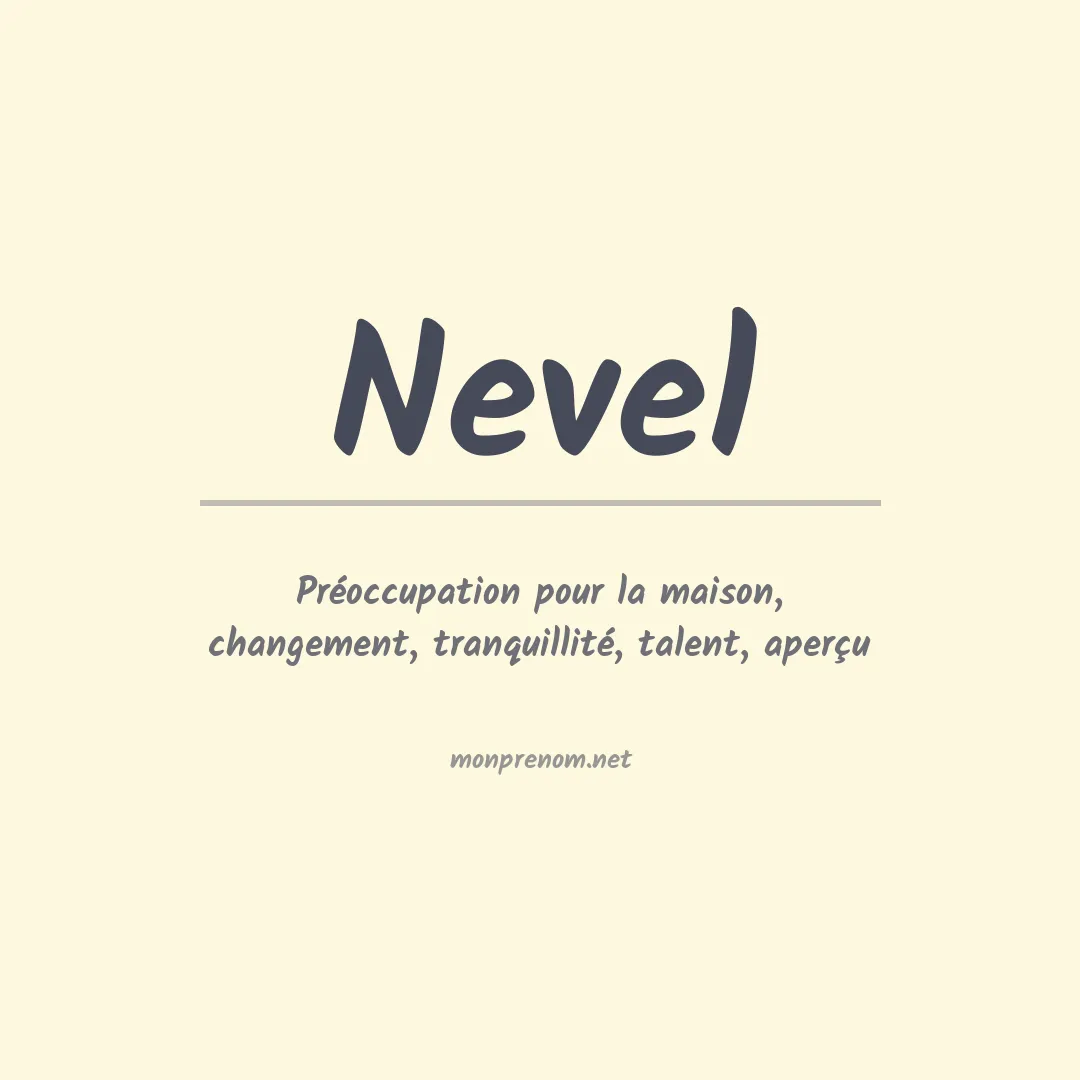 Prénom Nevel