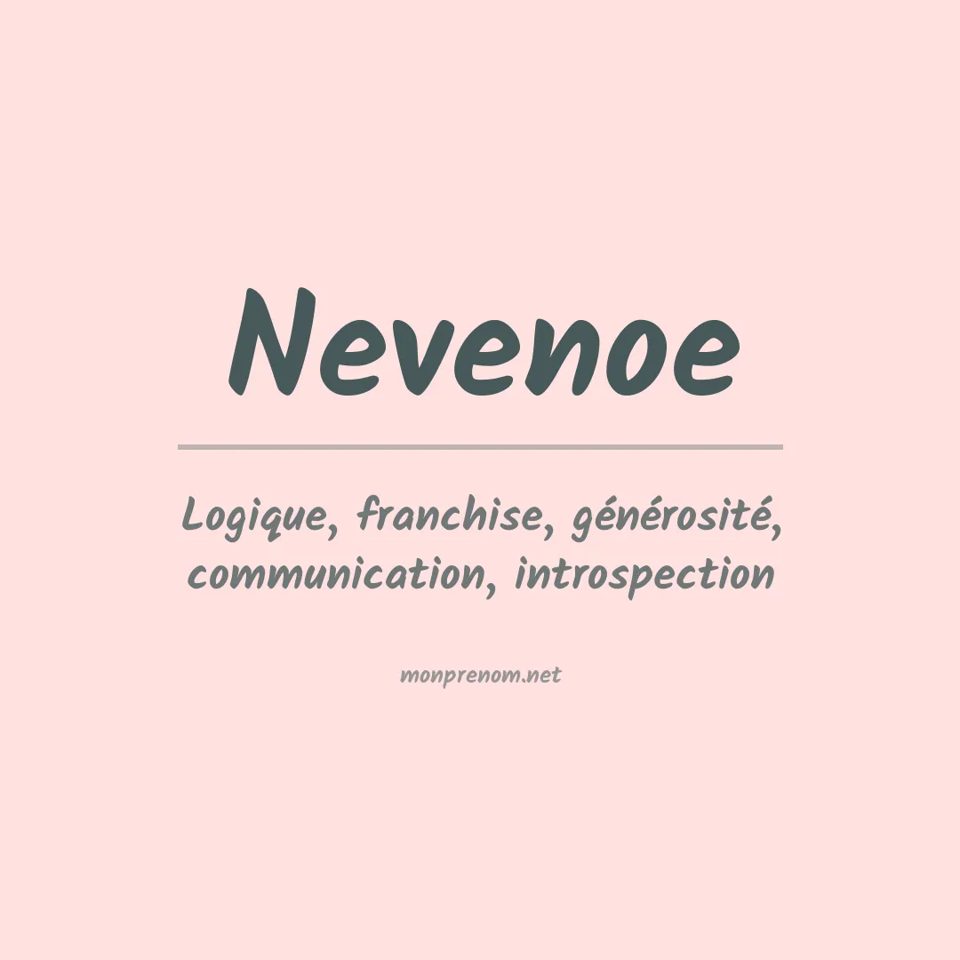 Signification du prénom Nevenoe