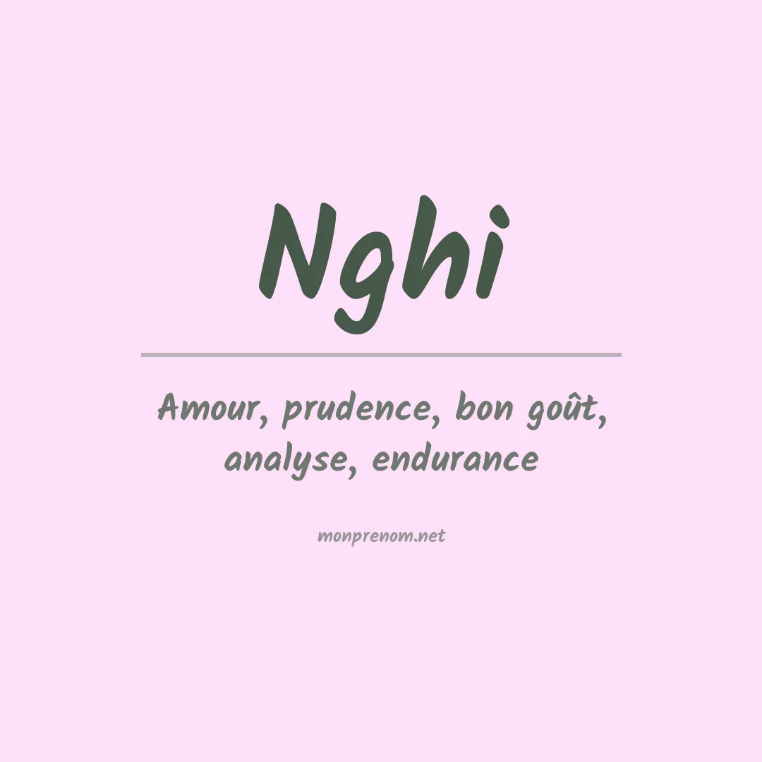 Signification du prénom Nghi