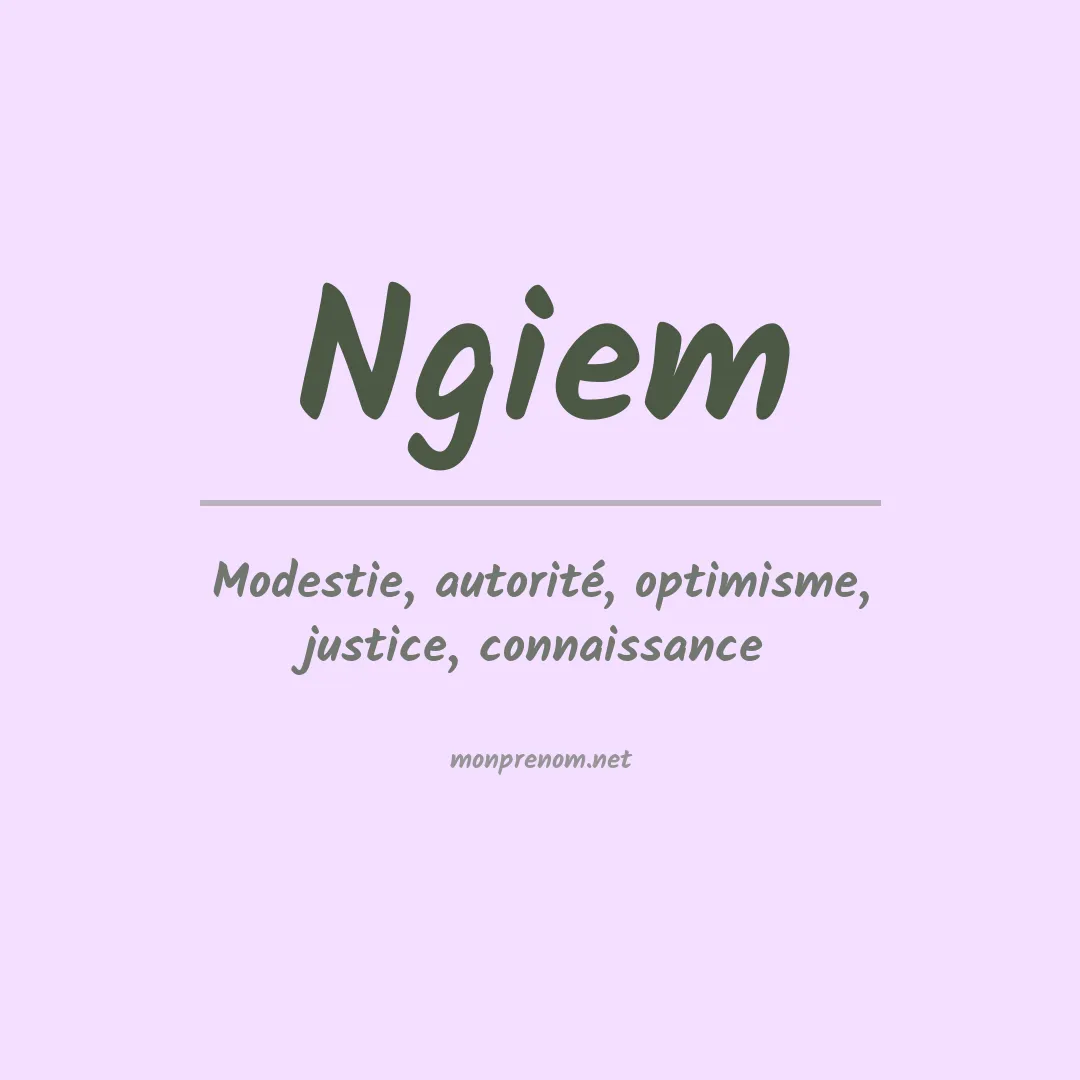 Signification du prénom Ngiem