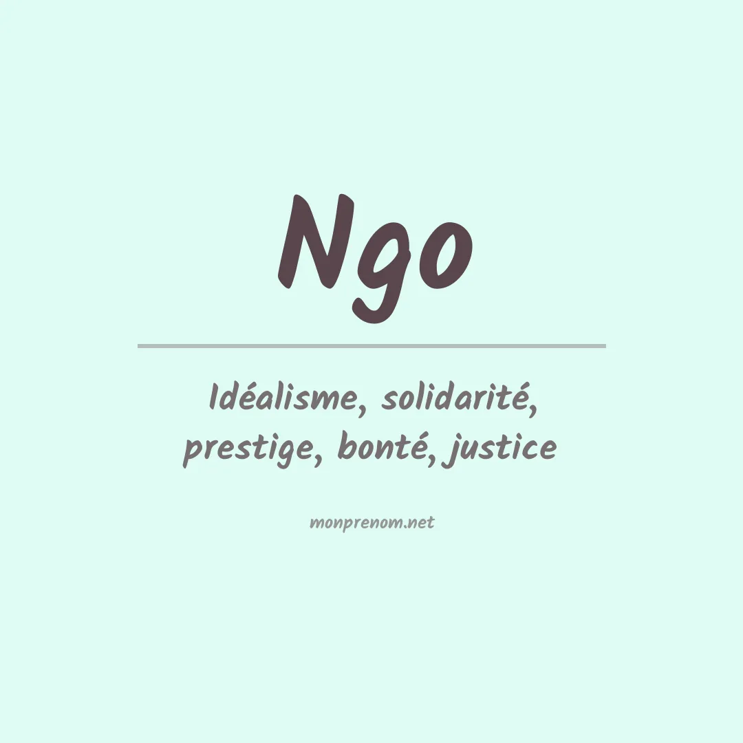 Prénom Ngo