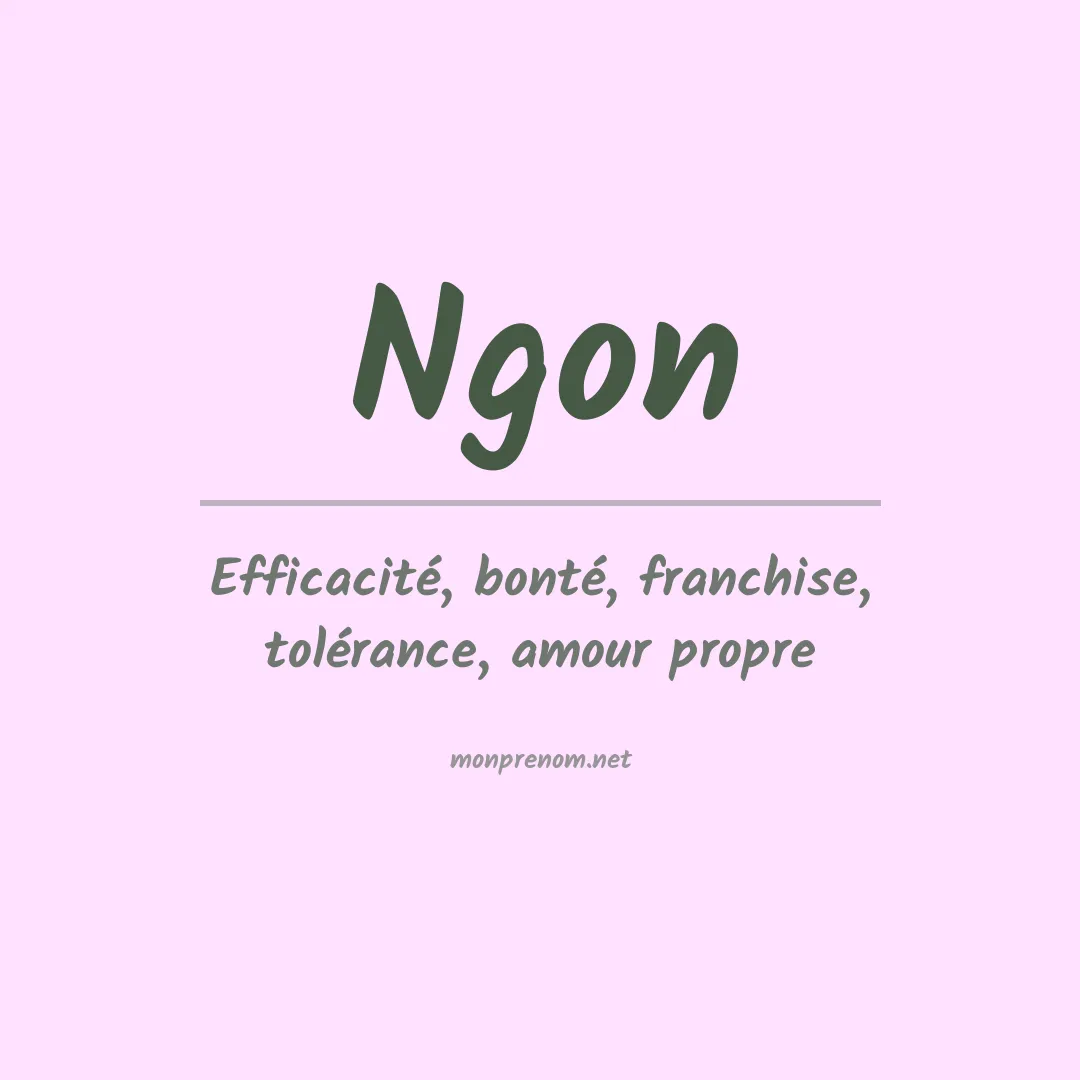Signification du prénom Ngon