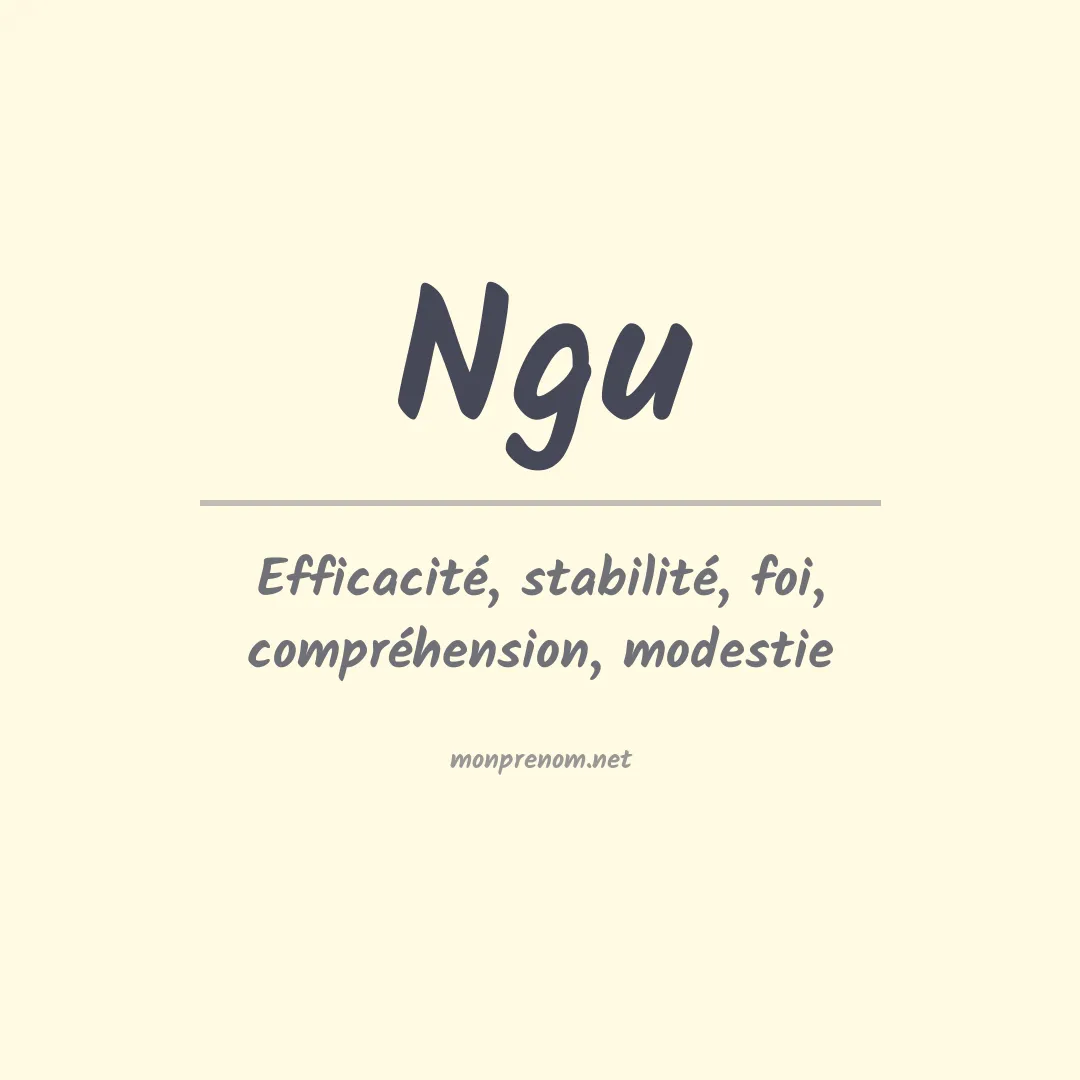 Prénom Ngu