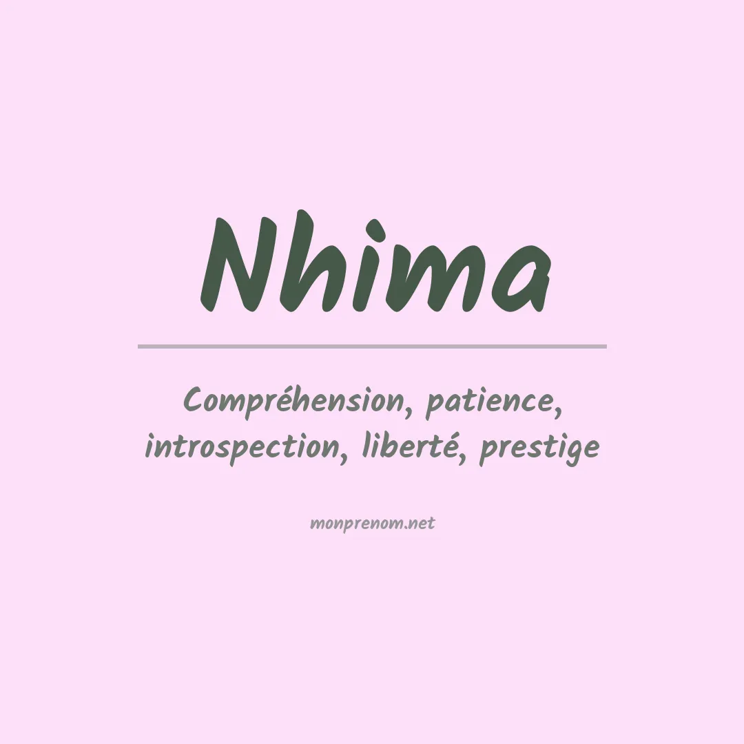 Signification du prénom Nhima