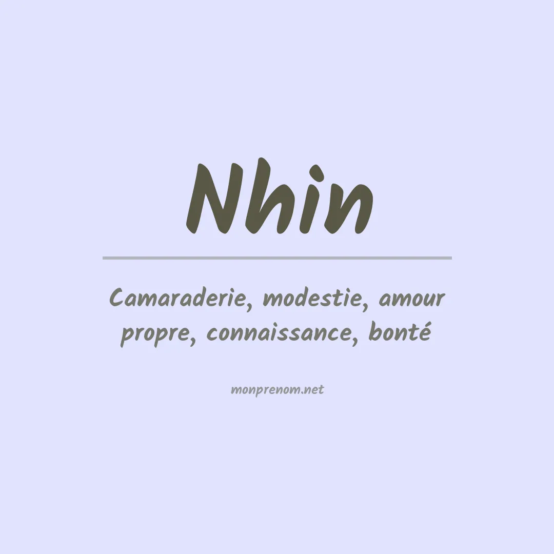 Signification du prénom Nhin