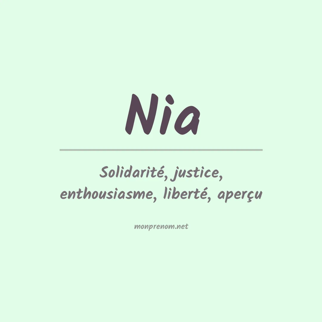 Prénom Nia