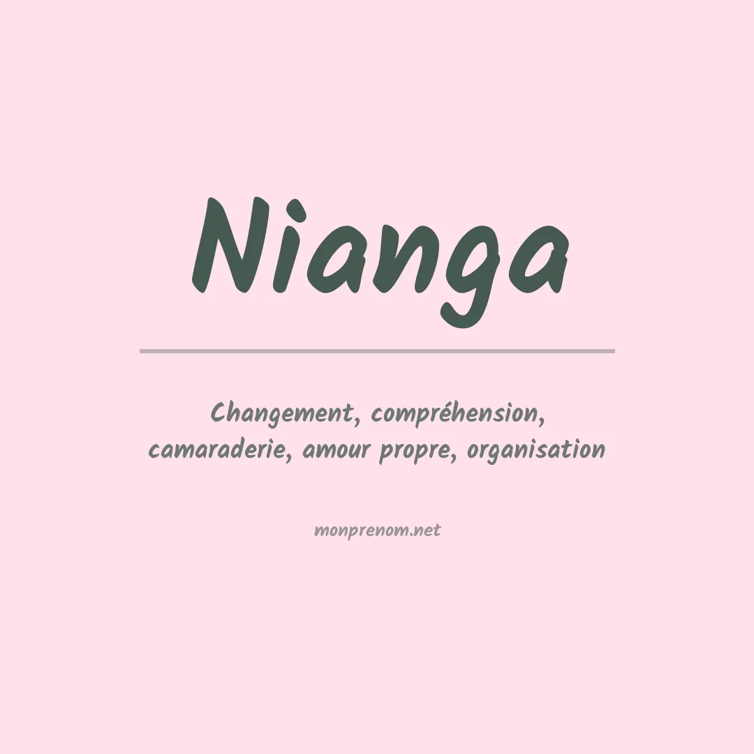 Signification du prénom Nianga