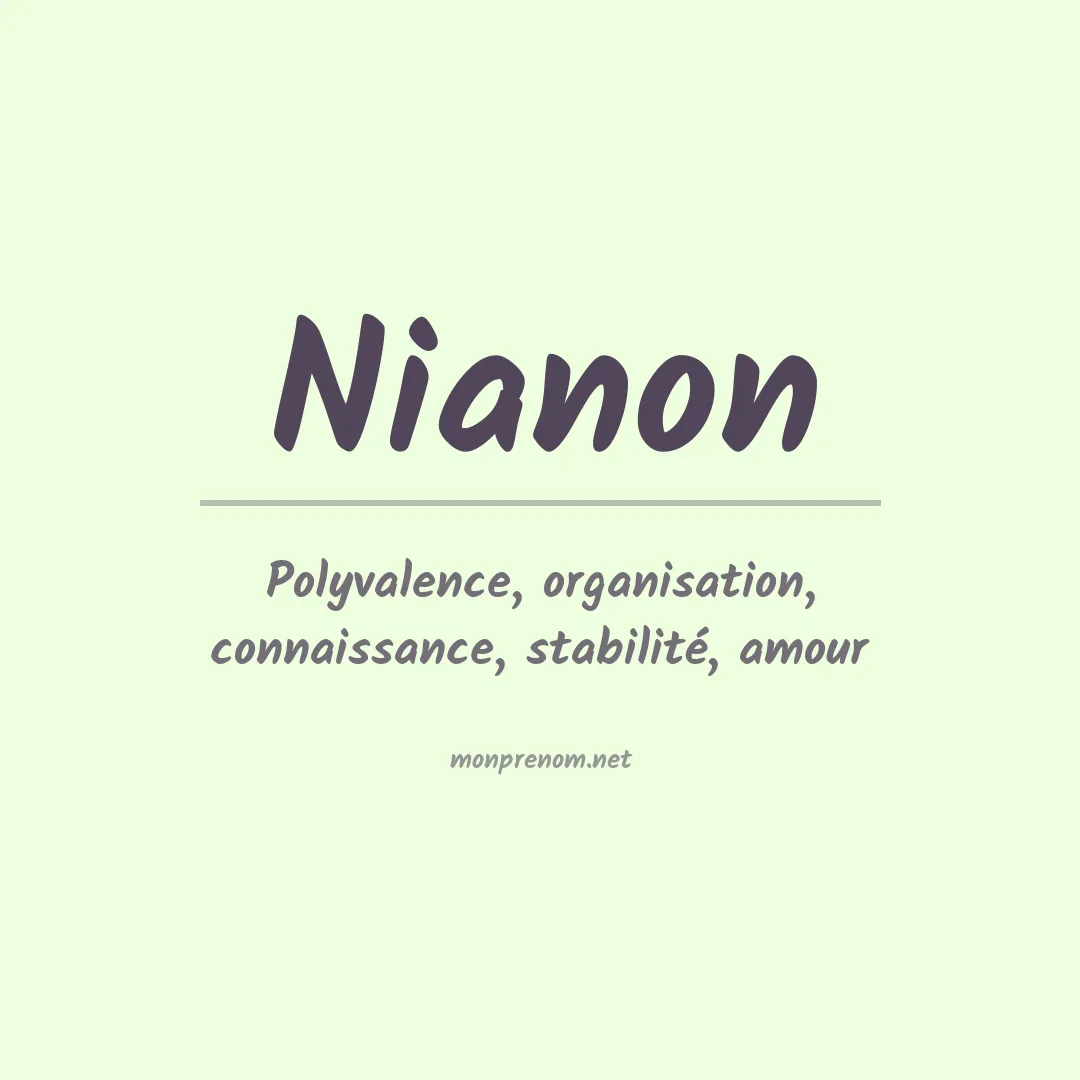 Signification du prénom Nianon