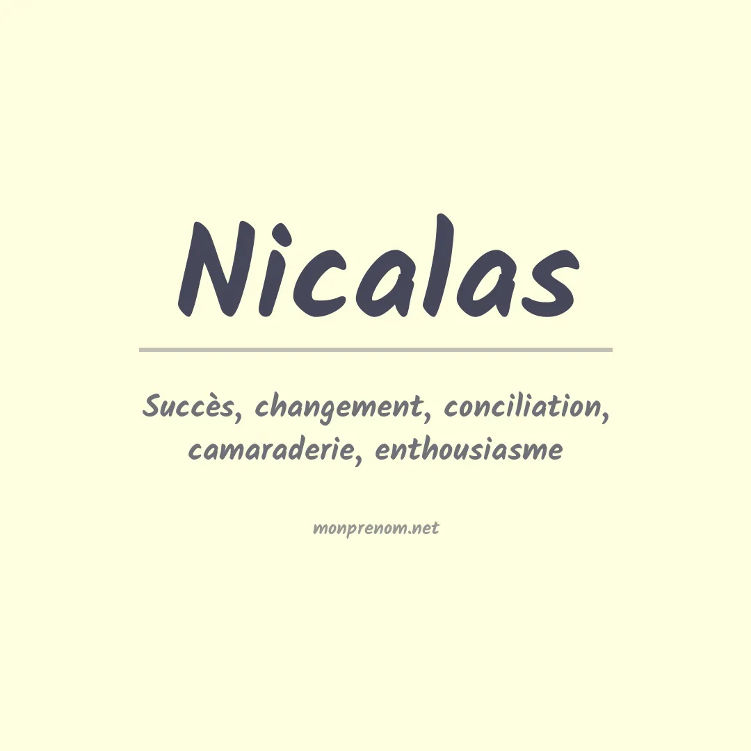 Prénom Nicalas