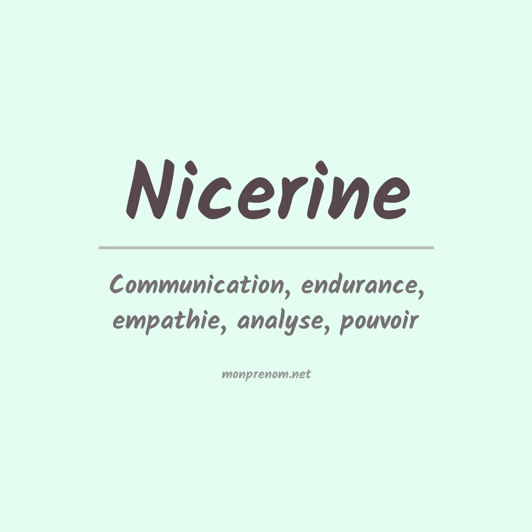 Signification du prénom Nicerine