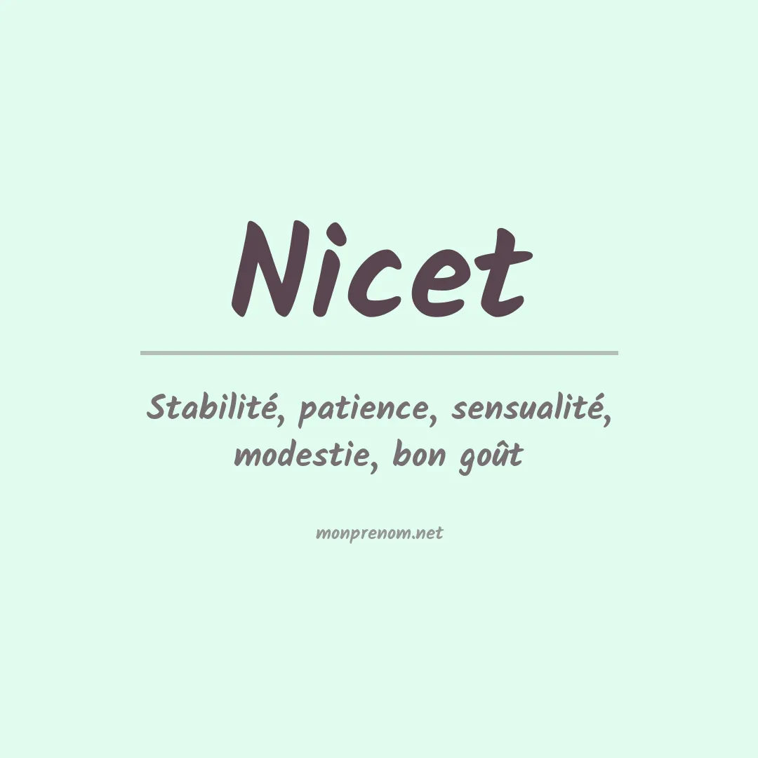 Signification du prénom Nicet