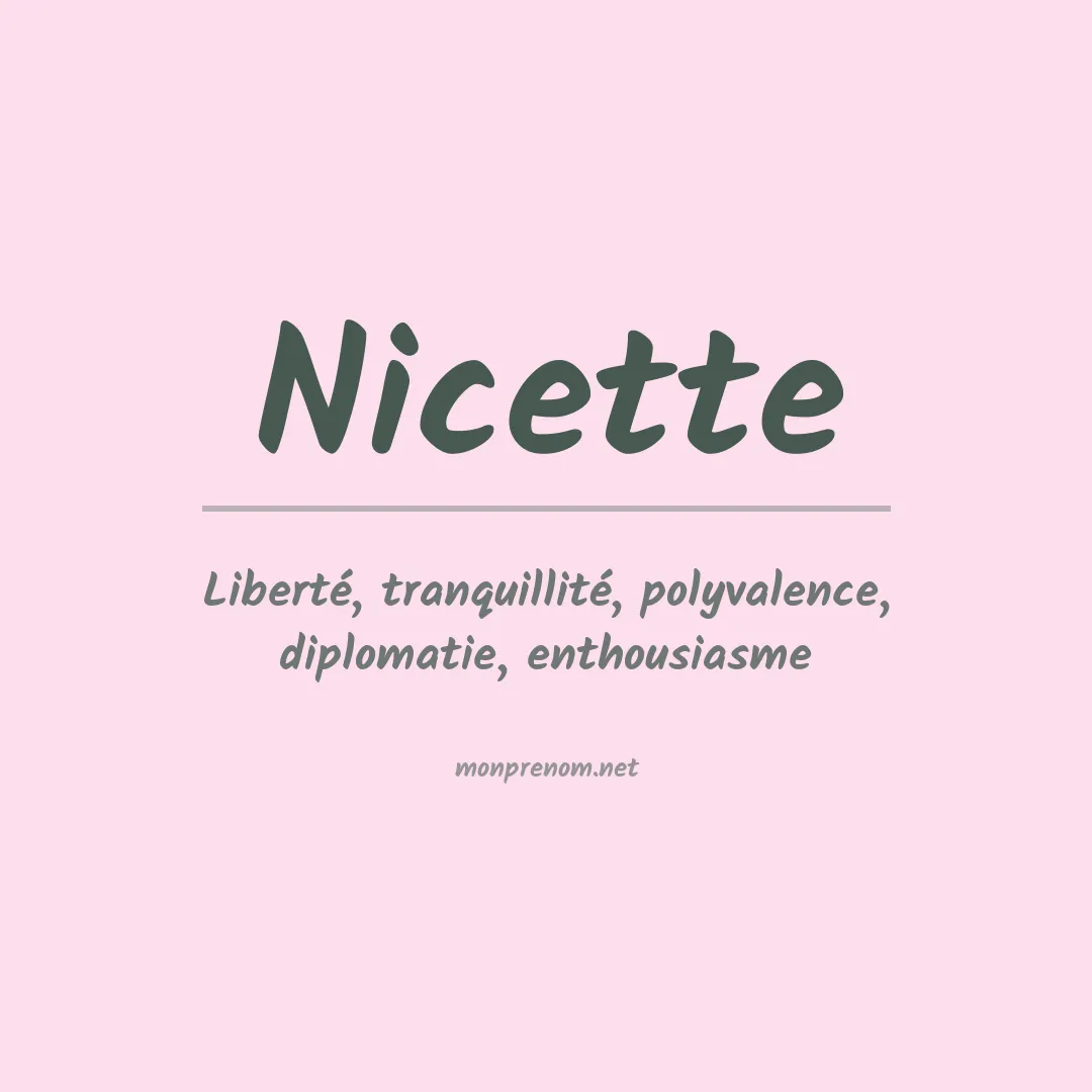 Signification du prénom Nicette