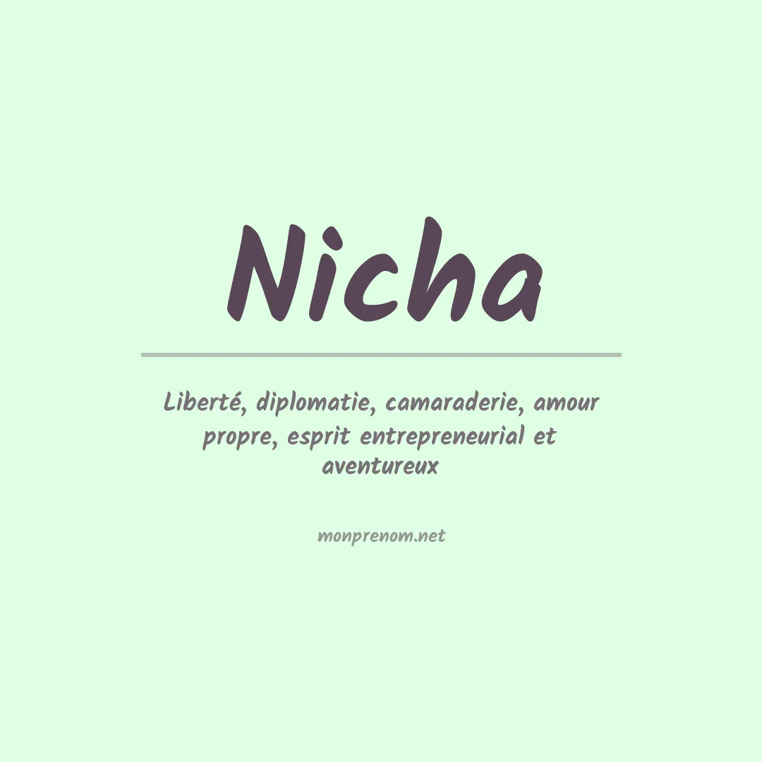 Signification du prénom Nicha