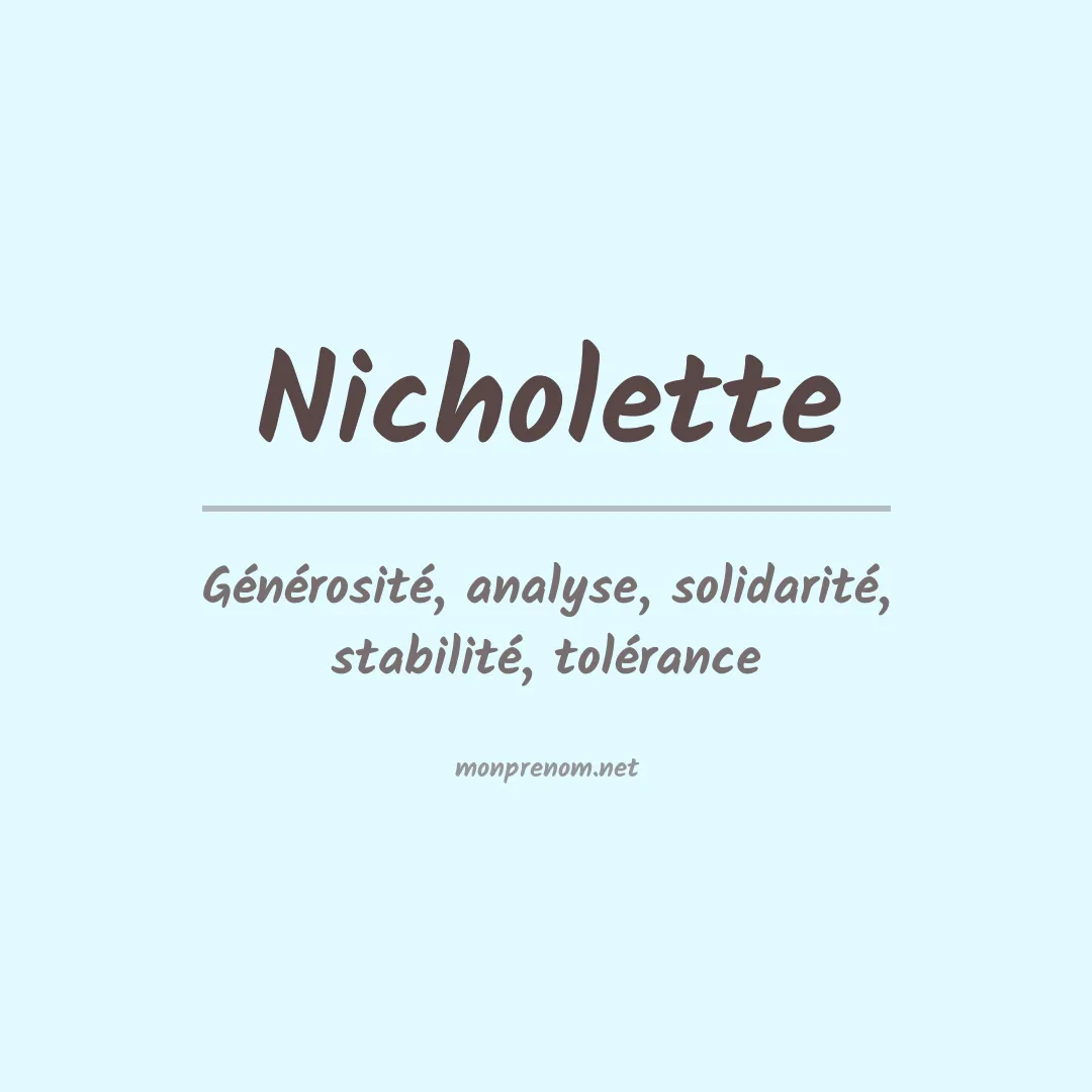 Signification du prénom Nicholette